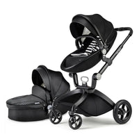 HKM-907283 Luxury Foldable 3-in-1 Aluminium Pram Travel System with Eco Leather Seat