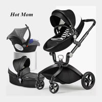 HKM-907283 Luxury Foldable 3-in-1 Aluminium Pram Travel System with Eco Leather Seat