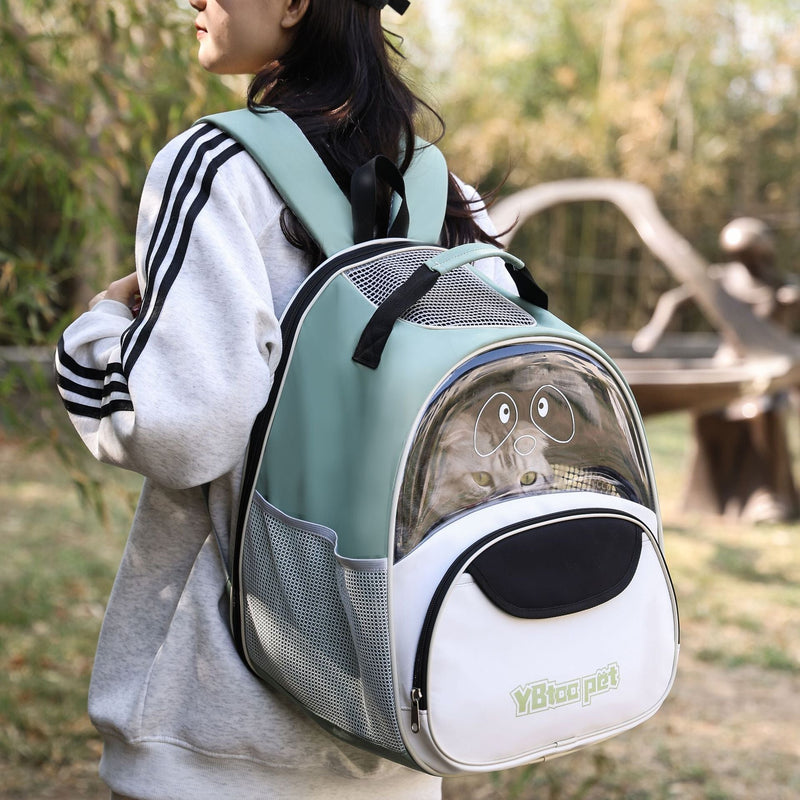 HKM-907283 Portable Oxford Cloth Cat Backpack - Breathable, Large Capacity Pet Carrier