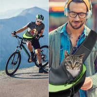 HKM-9073469 Breathable Mesh Pet Backpack for Cats and Dogs - Portable Travel Carrier in Red, Green, and Black