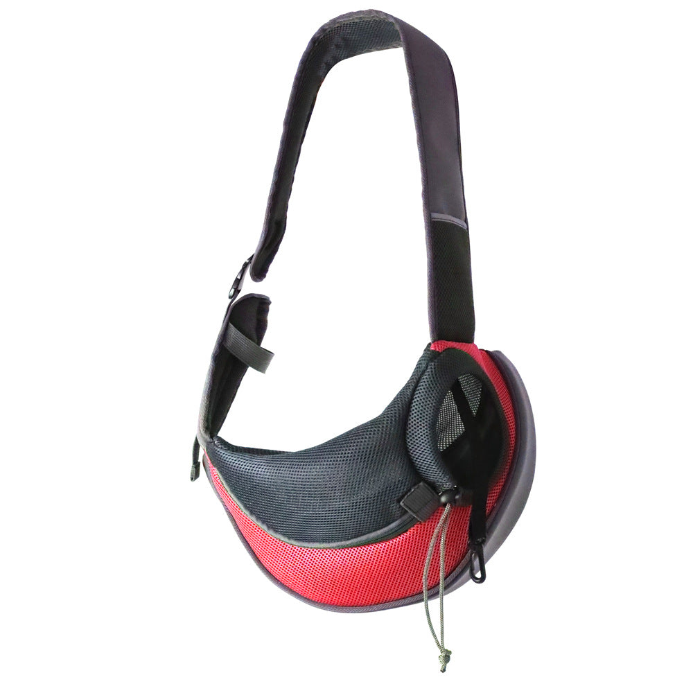 HKM-9073469 Breathable Mesh Pet Backpack for Cats and Dogs - Portable Travel Carrier in Red, Green, and Black