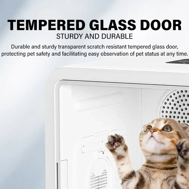 HKM-907347 Large-Capacity 82L Automatic Pet Dryer Box for Dogs and Cats, Eco-Friendly ABS Plastic, Modern Design, 1200W Power