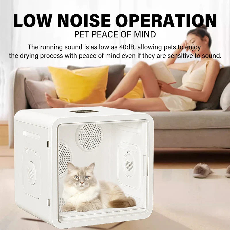 HKM-907347 Large-Capacity 82L Automatic Pet Dryer Box for Dogs and Cats, Eco-Friendly ABS Plastic, Modern Design, 1200W Power