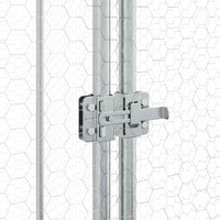 HKM-9073597 Spacious Silver Galvanized Steel Chicken Coop for Hens, Ducks, and Small Animals
