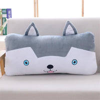 HKM-907475 Cute Plush Husky Long Throw Pillow - Soft Crystal Fabric, 60cm Height, Ideal for Home Decor