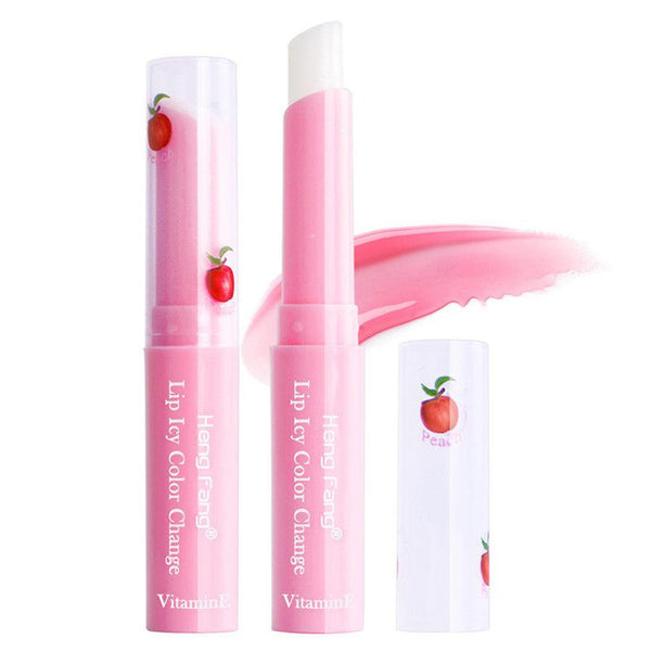 HKM-907475 Peach Color Changing Lip Balm with Vitamin E for Moisturized Lips
