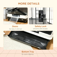 HKM-9075645 6-Level Small Animal Cage with Wheels and Slide-out Tray for Rabbits, Chinchillas, and Ferrets - 32L, Black