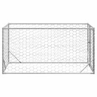 HKM-9076029 Galvanized Outdoor Dog Kennel with Door - 2x1x1 m, 7x11 cm Mesh Size