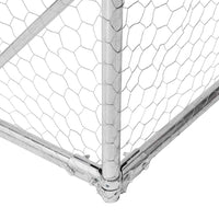 HKM-9076029 Galvanized Outdoor Dog Kennel with Door - 2x1x1 m, 7x11 cm Mesh Size