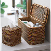 HKM-907667 Rattan Bathroom Accessories Set for Elegant Home Décor