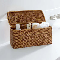 HKM-907667 Rattan Bathroom Accessories Set for Elegant Home Décor