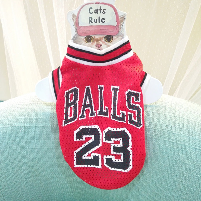 HKM-9077565 Fashionable Breathable Pet Sweatshirt Vest in Black and Red - Sizes S to XXL