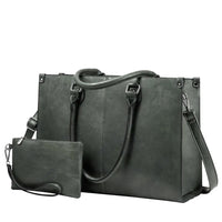 HKM-907795 Professional PU Leather Laptop Tote Bag for Women - Fits 15.6 Inch Devices - Versatile Business Messenger Handbag