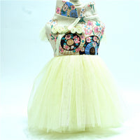 HKM-9080125 Retro Chinese Style Dog Dress in Gilding Cotton - Green Oil Umbrella & Beige Oil Umbrella Options