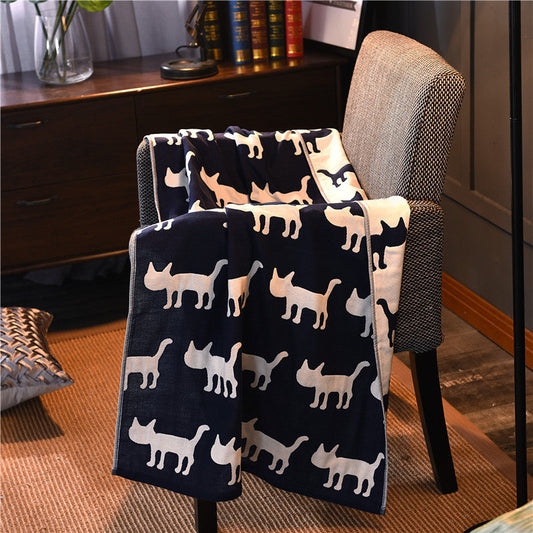 HKM-908051 Cartoon Dog Quick-Drying Bath Towel in Flower Colors - Soft Superfine Fiber, 70x140cm