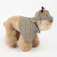 HKM-9081917 Cute Camel Detective Cloak for Dogs - Cotton Outfit with Hat, Sizes S, M, L