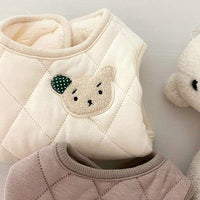 HKM-9082173 Stylish Padded Coat Vest for Dogs in Autumn and Winter, Available in Coffee and White, Multiple Sizes