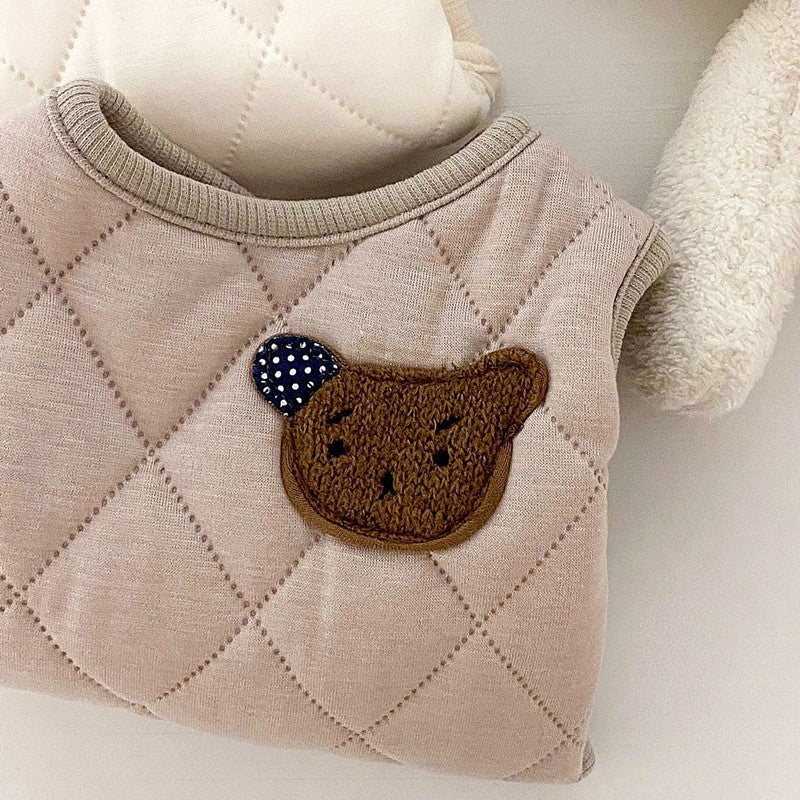 HKM-9082173 Stylish Padded Coat Vest for Dogs in Autumn and Winter, Available in Coffee and White, Multiple Sizes