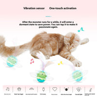HKM-9082557 Rotating Self-Relieving Cat Teaser Toy with Feather - Rechargeable Battery Powered