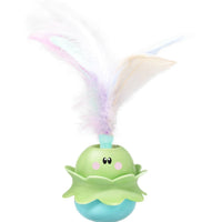 HKM-9082557 Rotating Self-Relieving Cat Teaser Toy with Feather - Rechargeable Battery Powered