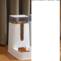HKM-9083709 Automatic Double Bowl Pet Feeder and Waterer - 3.5L Capacity in White, Green, and Gray