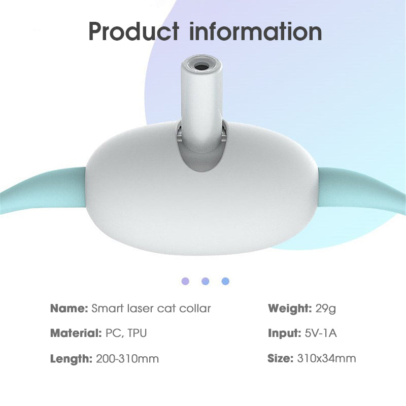HKM-9085501 Smart Laser Cat Collar Interactive USB Rechargeable Hands-Free Teasing Toy for Kittens and Cats