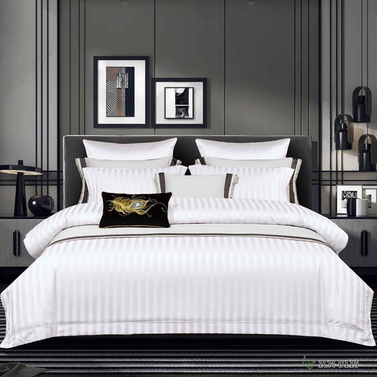 HKM-908563 Geometric Pattern Flower Bedding Set with Quilt Cover and Pillowcases, Multiple Sizes Available