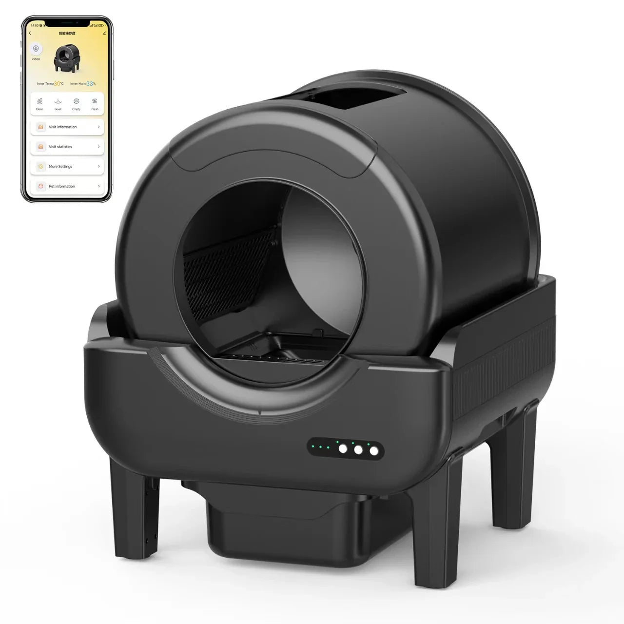 HKM-908691 Smart Self-Cleaning Cat Litter Box with WiFi Camera and Large Capacity