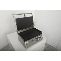 HKM-908755 Commercial Gas Panini Press Grill and Whole Groove Griddle for Catering and Food Services