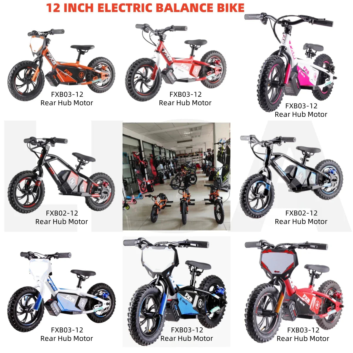 HKM-908819 16" Electric Balance Bike with 36V 350W Motor, 3-Speed, Aluminum Frame, Lithium Battery, Disc Brakes