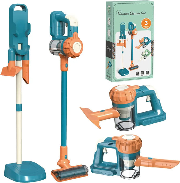 HKM-909075 3-in-1 Toddler Pretend Play Vacuum Cleaning Set for Kids Ages 2-13