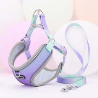 HKM-9091645 Lightweight Polyester Pet Chest Strap with Leash - Multiple Color Options