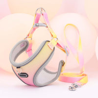 HKM-9091645 Lightweight Polyester Pet Chest Strap with Leash - Multiple Color Options