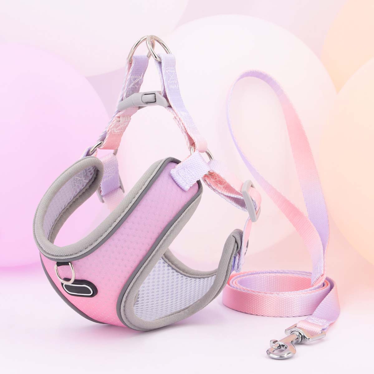 HKM-9091645 Lightweight Polyester Pet Chest Strap with Leash - Multiple Color Options