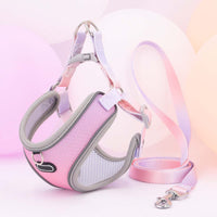HKM-9091645 Lightweight Polyester Pet Chest Strap with Leash - Multiple Color Options
