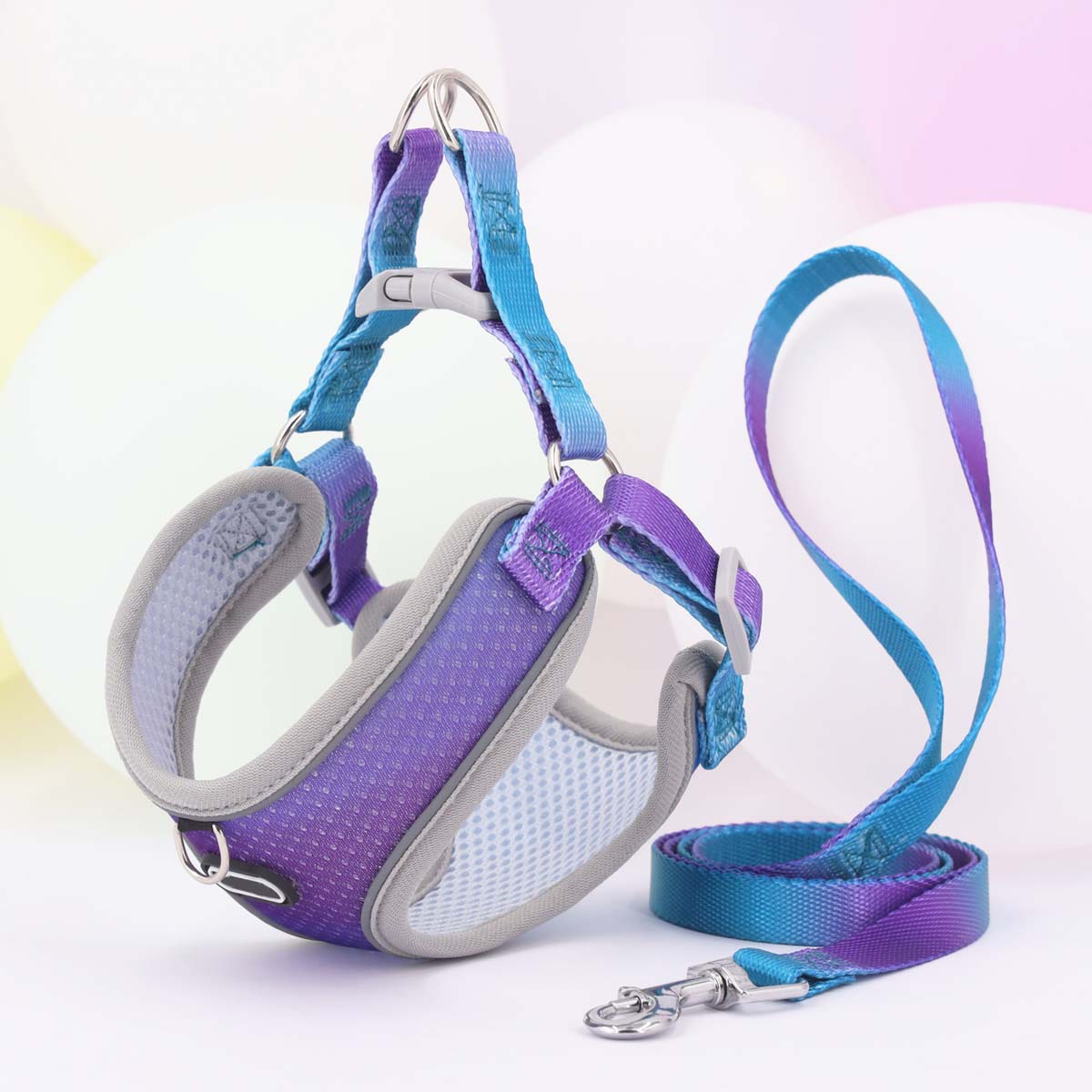 HKM-9091645 Lightweight Polyester Pet Chest Strap with Leash - Multiple Color Options
