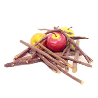 HKM-9091901 Dried Apple Branch Treats for Rabbits, Chinchillas, and Hamsters - 100g