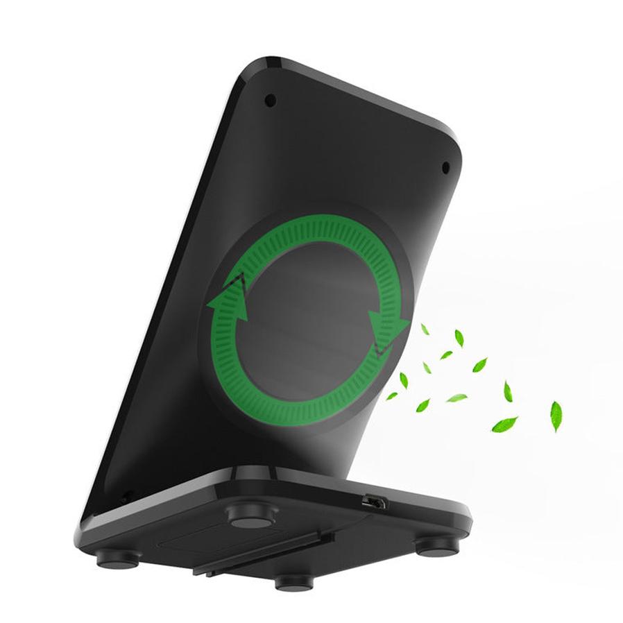 HKM-909267 F18 Wireless Charger with Fan for Fast Vertical Charging - 9V Output, Micro USB Interface