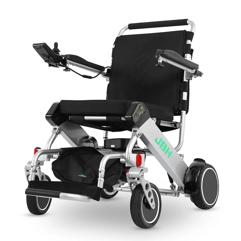 HKM-909267 Folding Electric Wheelchair with Front Wheel Rim, Aluminum Alloy Frame, 20km Driving Range