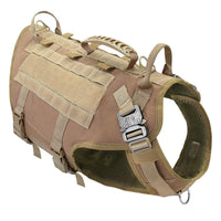 HKM-909267 Tactical Dog Outdoor Vest - Nylon, Water-Resistant, Padded - Available in Brown, Black, Green