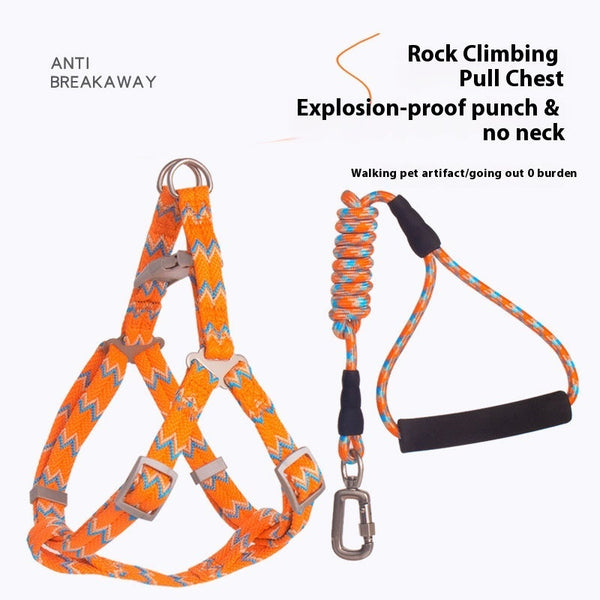 HKM-9093053 Foam Handle Circular Rope with Chest and Back Harness for Pet Training - Multiple Colors Available