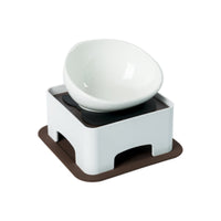 HKM-9093437 Ceramic Pet Bowl with Dining Table and Silicone Mat for Cats and Small to Medium Dogs