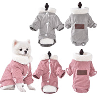 HKM-9093821 Warm Lambswool Vest for Dogs and Cats - Fleece Lined Pet Clothing in Gray and Pink, Sizes XS to XXL