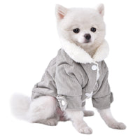 HKM-9093821 Warm Lambswool Vest for Dogs and Cats - Fleece Lined Pet Clothing in Gray and Pink, Sizes XS to XXL
