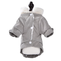 HKM-9093821 Warm Lambswool Vest for Dogs and Cats - Fleece Lined Pet Clothing in Gray and Pink, Sizes XS to XXL