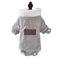 HKM-9093821 Warm Lambswool Vest for Dogs and Cats - Fleece Lined Pet Clothing in Gray and Pink, Sizes XS to XXL