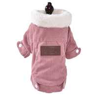 HKM-9093821 Warm Lambswool Vest for Dogs and Cats - Fleece Lined Pet Clothing in Gray and Pink, Sizes XS to XXL