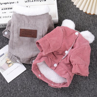HKM-9093821 Warm Lambswool Vest for Dogs and Cats - Fleece Lined Pet Clothing in Gray and Pink, Sizes XS to XXL