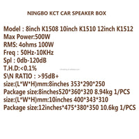 HKM-909395 12V Car Subwoofer with Amplifier and 10 Inch Speaker Box for Enhanced Audio Experience