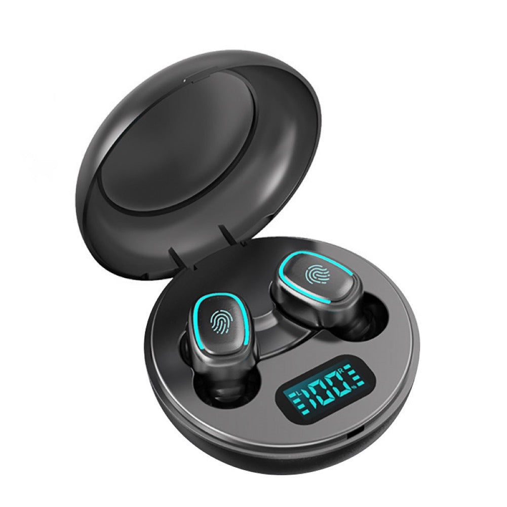 HKM-909459 Mini Wireless In-Ear Headphones with Bluetooth 5.0, Voice Control, and Power Display - Stereo Audio Experience